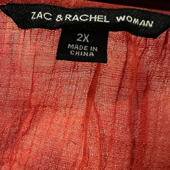 Zac & Rachel Orange Blouse 2X - Picture 2 of 5